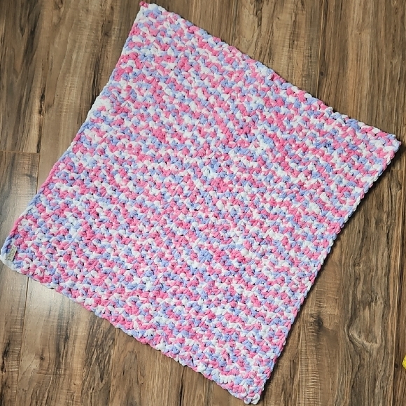 Hand Crochet Baby Blanket Chenille Softness Baby Shower Gift - Picture 5 of 6